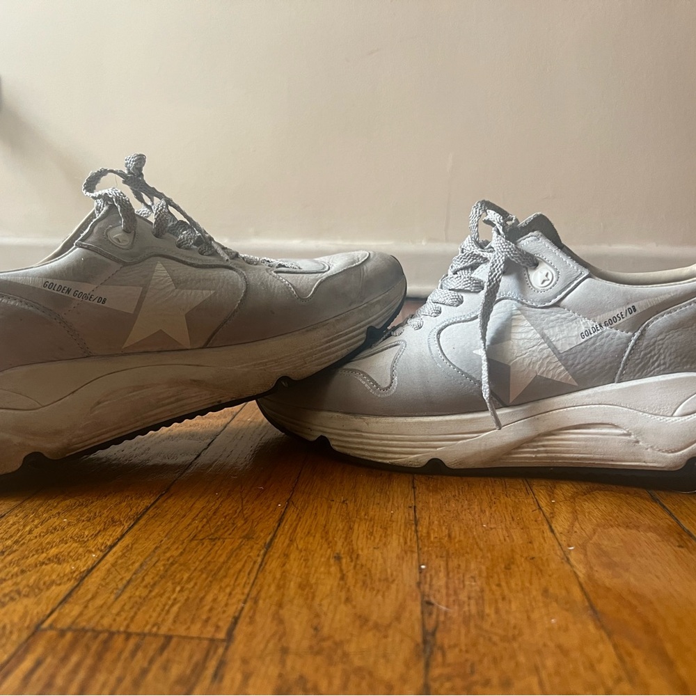 Golden Goose Cream Running Sneakers